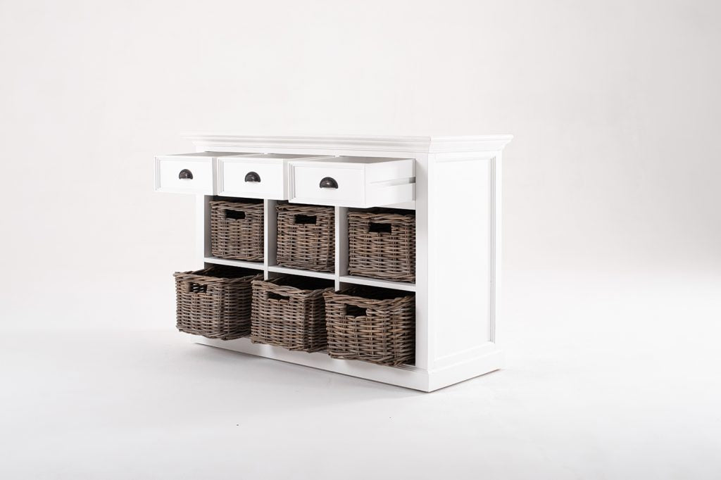 Buffet with 6 Baskets - Classic White