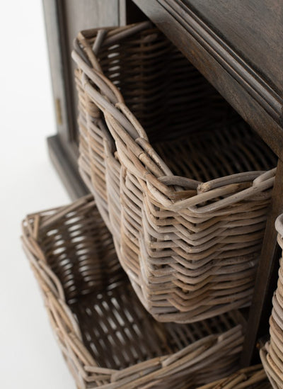 Buffet with 4 Baskets - Black Wash