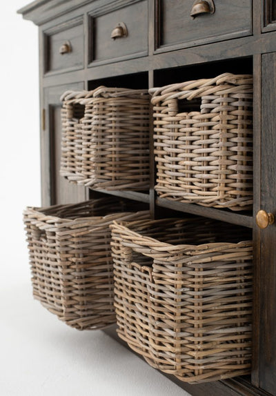 Buffet with 4 Baskets - Black Wash