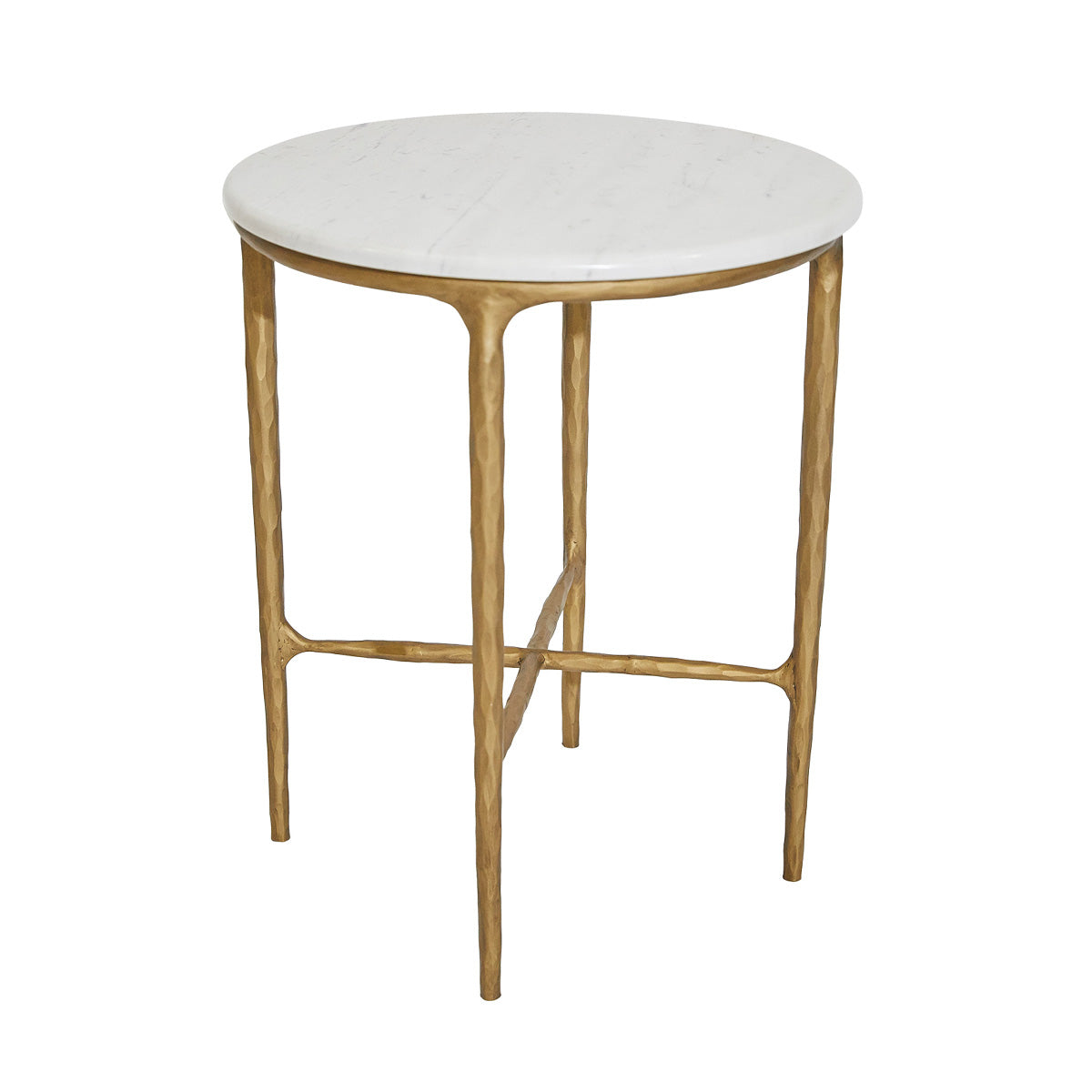 Heston Round Marble Side Table Brass House of Isabella AU