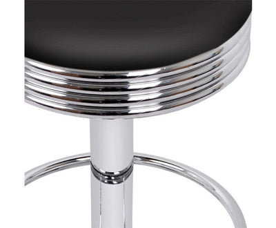 Artiss 4x Bar Stools Leather Padded Gas Lift Silver