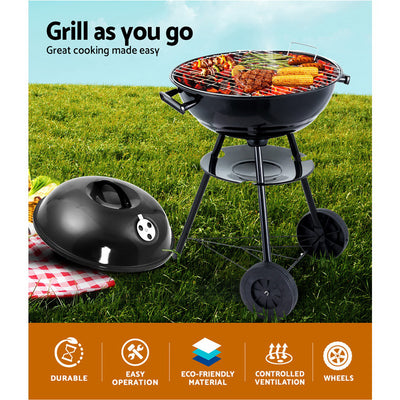 Grillz Charcoal BBQ Smoker Drill Outdoor Camping Patio Wood Barbeque Steel Oven