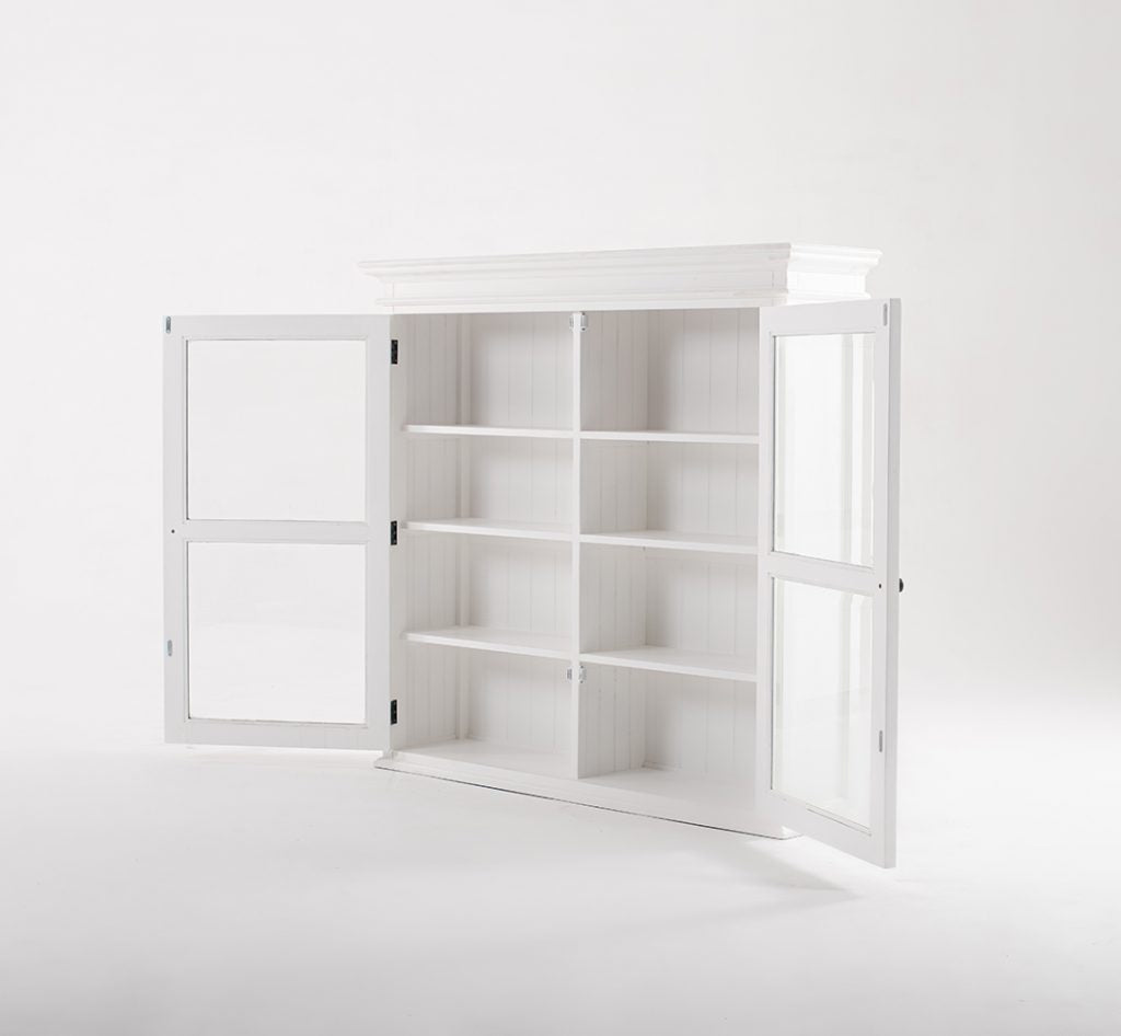 Glass-Display Hutch Unit - Classic White
