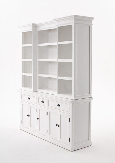 Kitchen Hutch Cabinet with 5 Doors 3 Drawers - Classic White