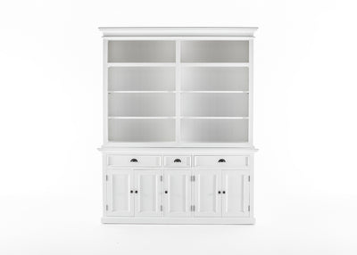 Hutch Bookcase 5 Doors 3 Drawers - Classic White