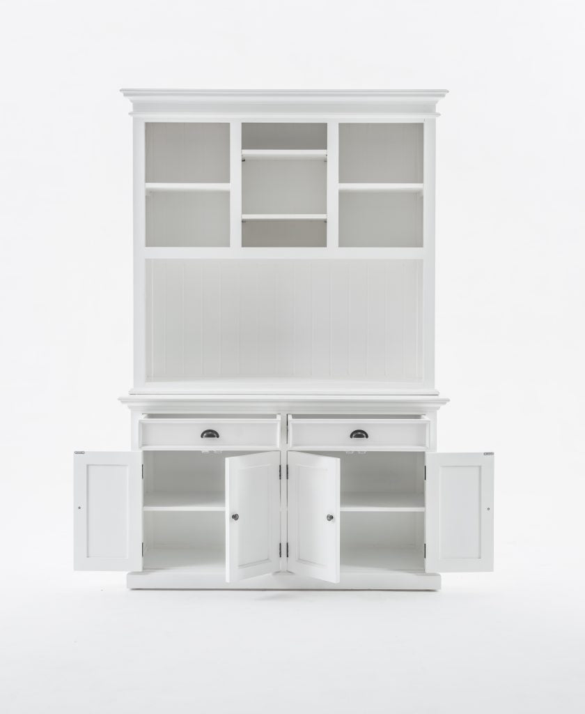 Buffet Hutch Unit with 2 Adjustable Shelves - Classic White