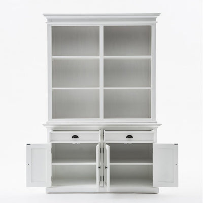 Buffet Hutch Unit with 6 Shelves - Classic White