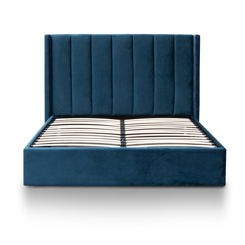 Queen Bed Frame - Teal Navy Velvet with Storage– House of Isabella AU