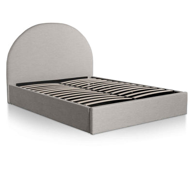 Fabric King Bed - Pearl Grey with Storage