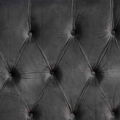 King Bed Frame - Charcoal Velvet
