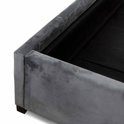 King Bed Frame - Charcoal Velvet