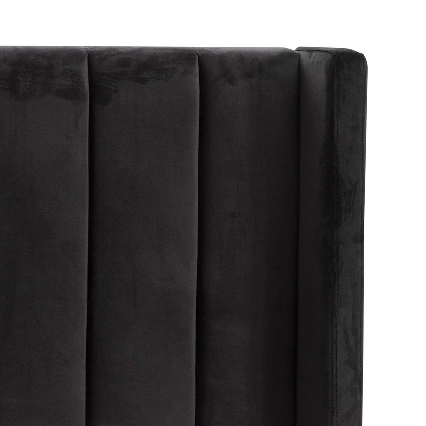 King Sized Wide Base Bed Frame - Black Velvet