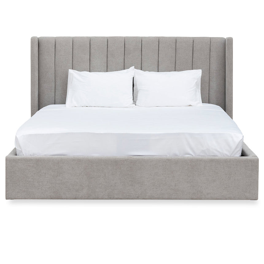 Wide Base Queen Sized Bed Frame - Oyster Beige