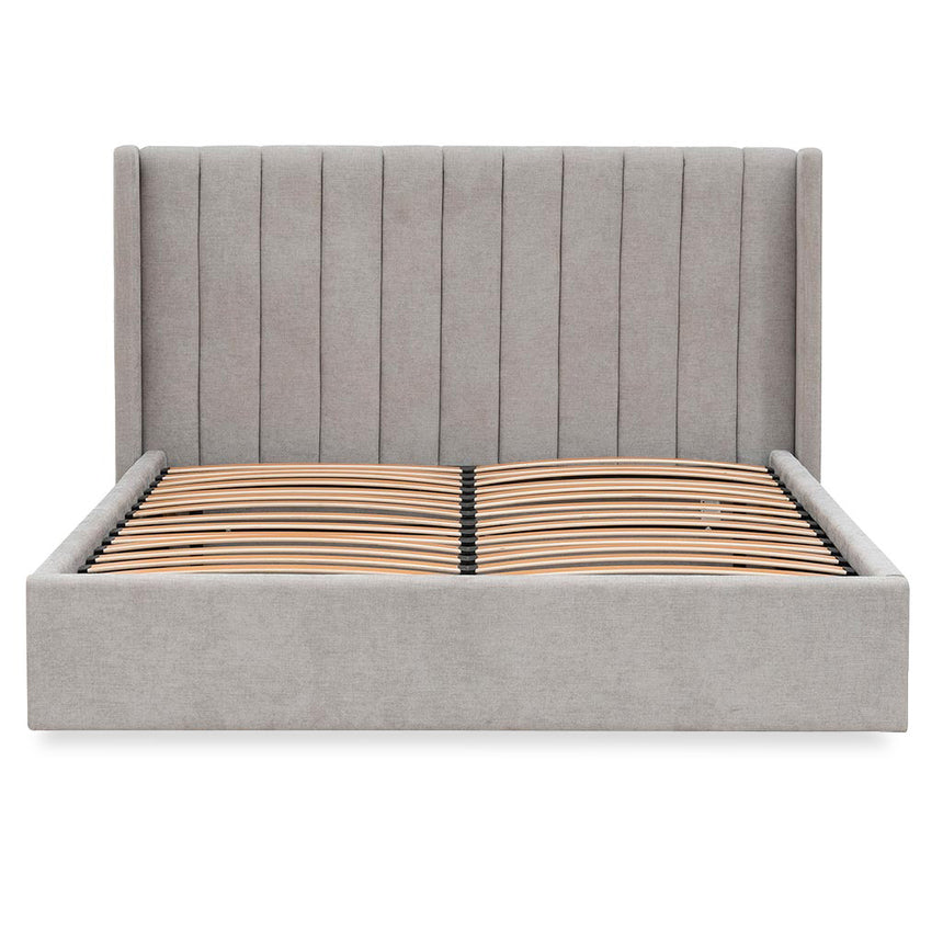Wide Base Queen Sized Bed Frame - Oyster Beige