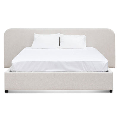 King Sized Bed Frame - Snow Boucle