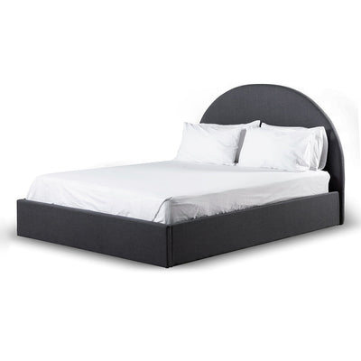 Fabric Queen Sized Bed Frame - Charcoal Grey with Storage