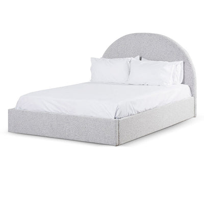 King Sized Bed Frame - Pepper Boucle with Storage