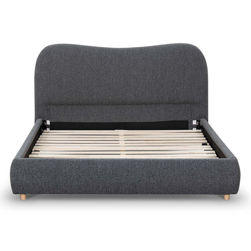 Queen Bed Frame - Charcoal Boucle