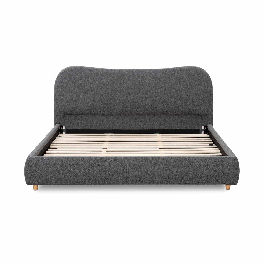 King Bed Frame - Charcoal Boucle