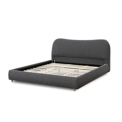 King Bed Frame - Charcoal Boucle