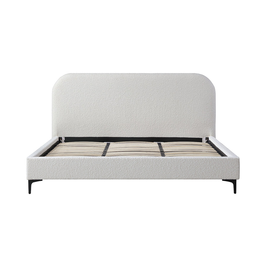 Queen Bed Frame - Cream White