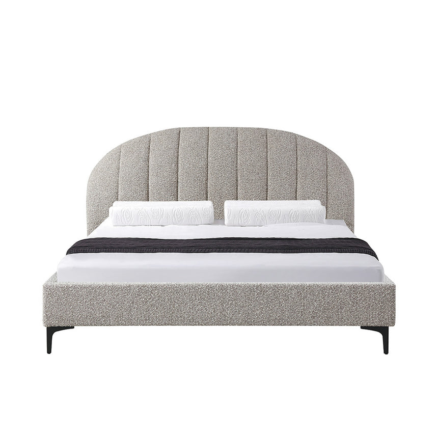 Fabric Queen Bed Frame - Sand Boucle