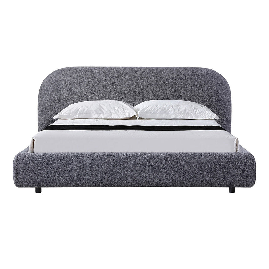 Queen Bed Frame - Charcoal Pepper Boucle