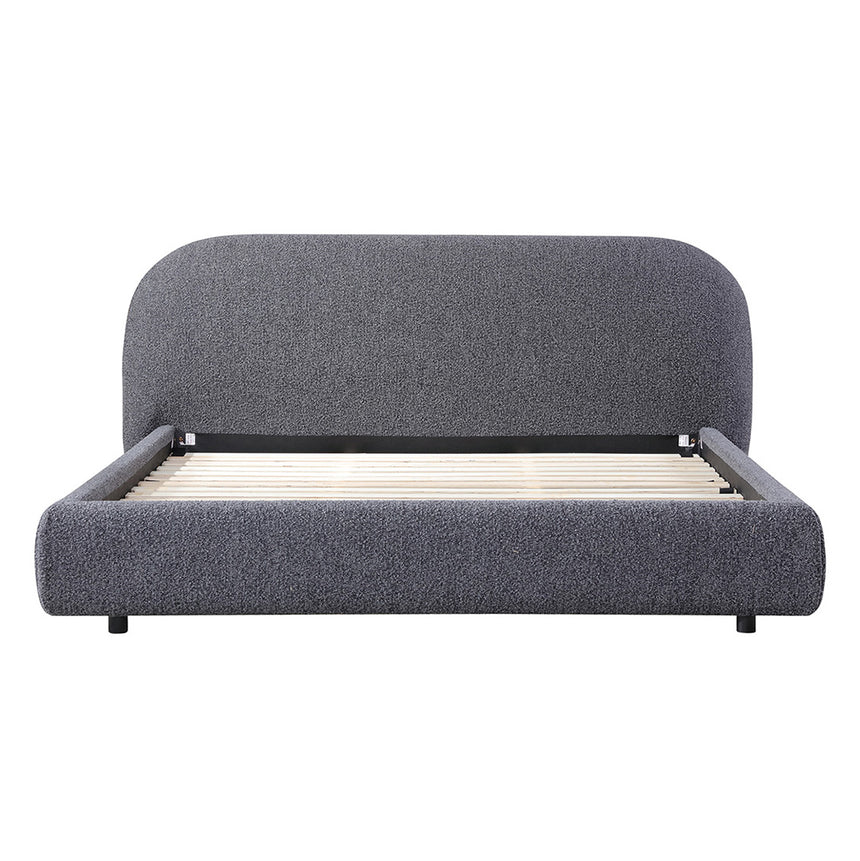 King Bed Frame - Charcoal Pepper Boucle