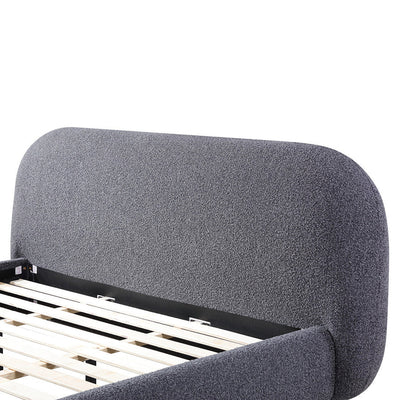 Queen Bed Frame - Charcoal Pepper Boucle