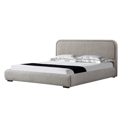 King Bed Frame - Sand Boucle