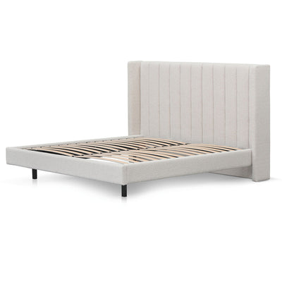 King Sized Bed Frame - Snow Boucle