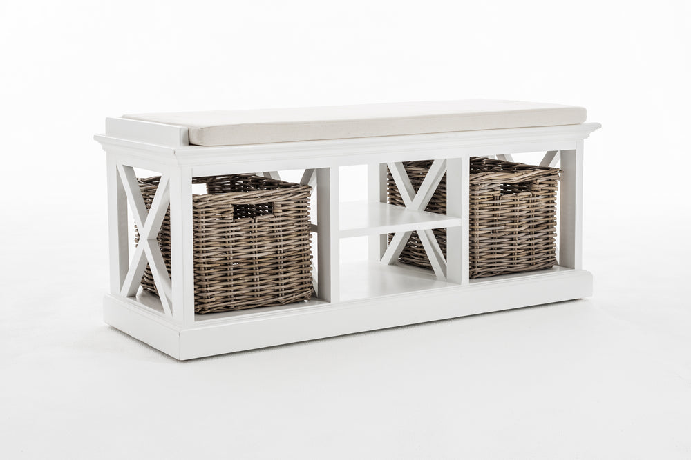 Bench & Basket Set - Classic White