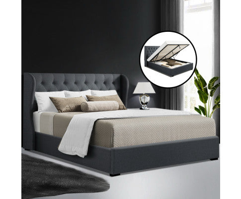 Artiss Bed Frame Queen Size Gas Lift Charcoal ISSA