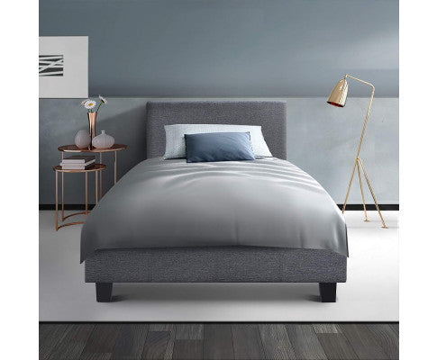Artiss Neo Bed Frame Fabric - Grey Single