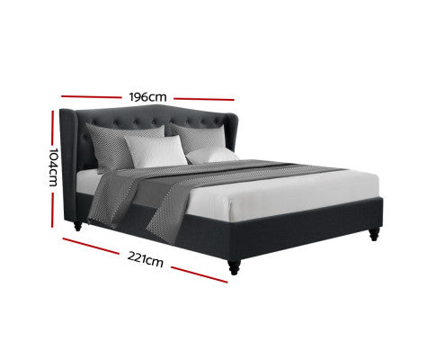 Artiss Bed Frame King Size Charcoal PIER