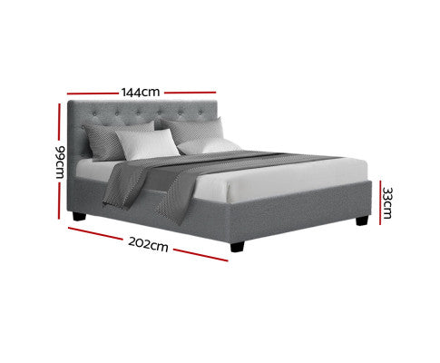 Artiss Bed Frame Double Size Gas Lift Grey VILA