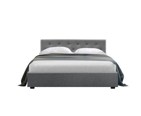 Artiss Bed Frame Double Size Gas Lift Grey VILA