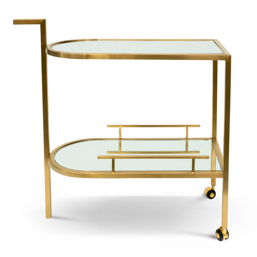 Bar Cart - Mirror and Gold Base