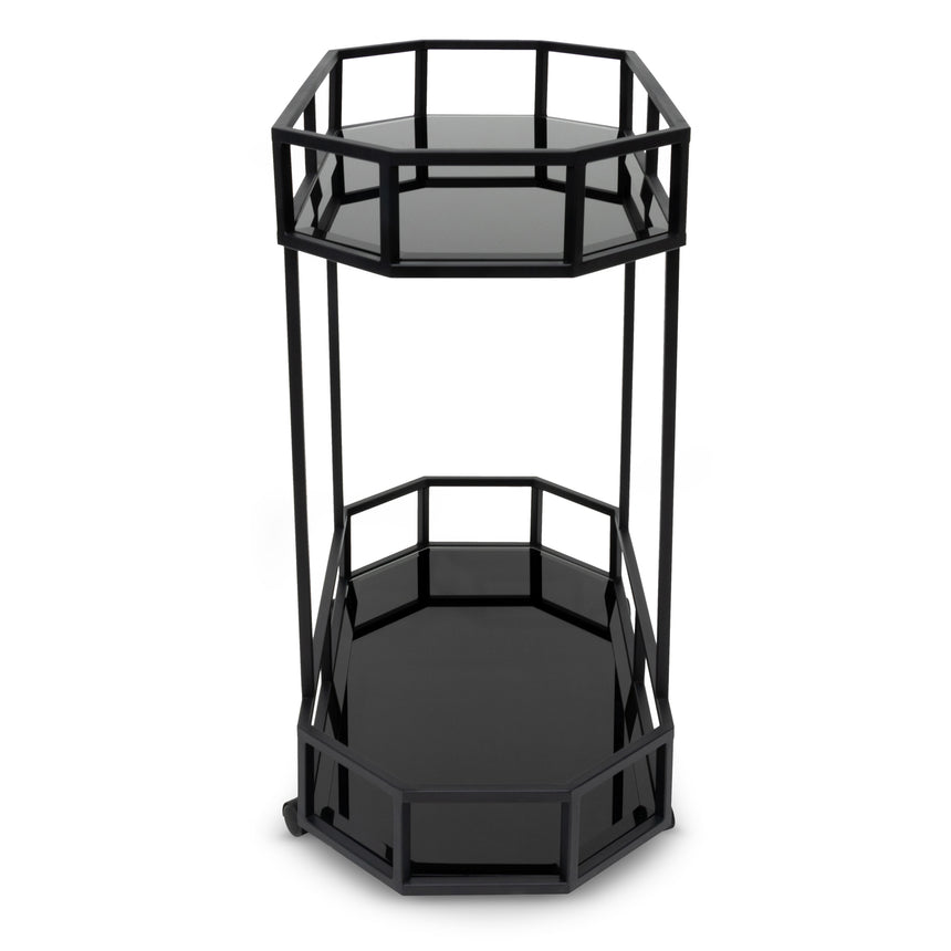 Bar Cart - Mirror and Black Base