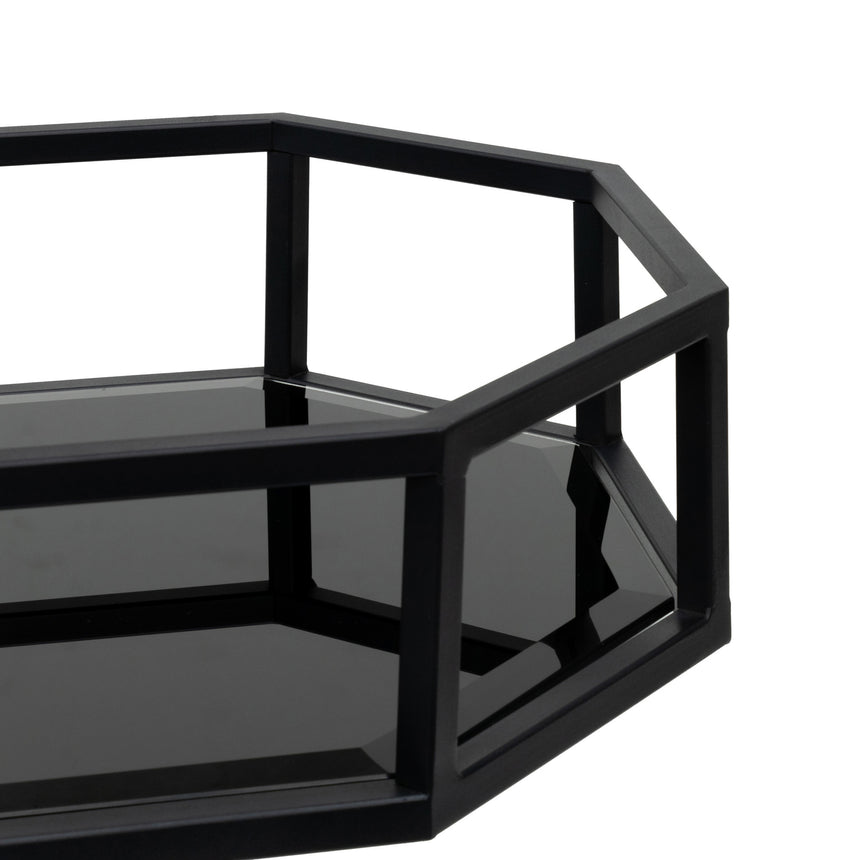 Bar Cart - Mirror and Black Base