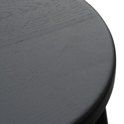 46cm Wooden Seat Low Stool - Full Black