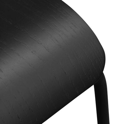 65cm Wooden Seat Bar Stool - Black