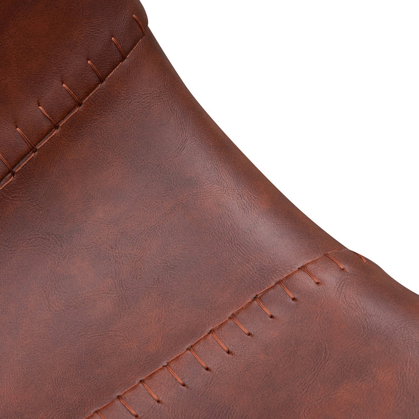 80cm Bar Stool - Cinnamon Brown PU Leather (Set of 2)
