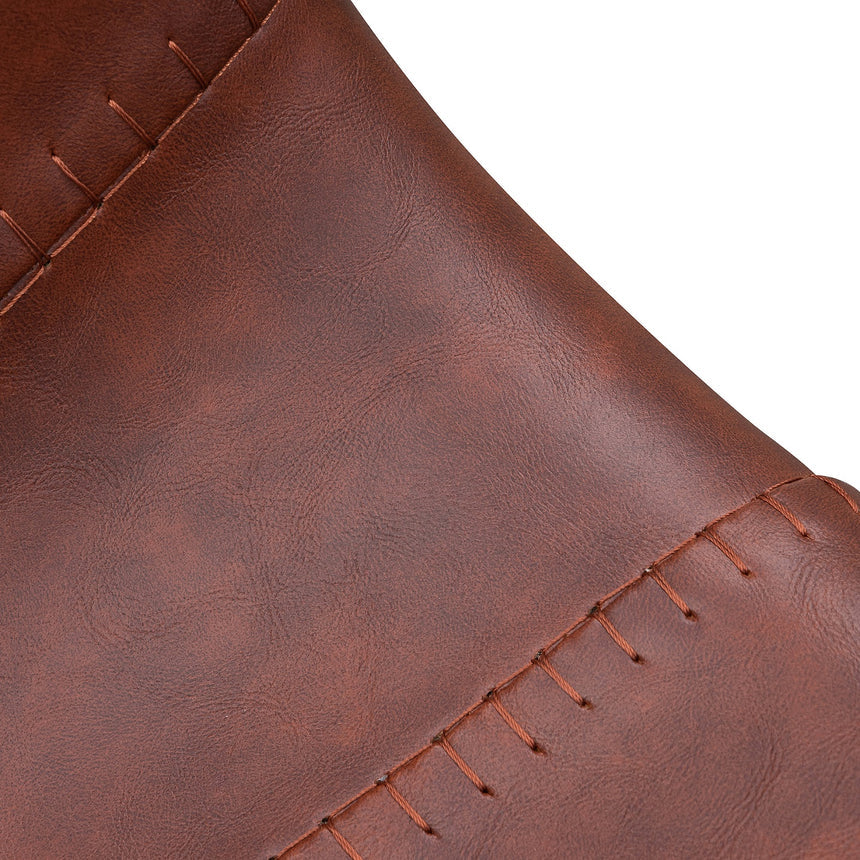 80cm Bar Stool - Cinnamon Brown PU Leather (Set of 2)
