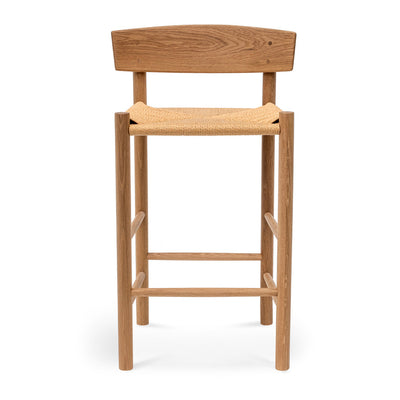 65cm Bar Stool - Natural with Back Rest