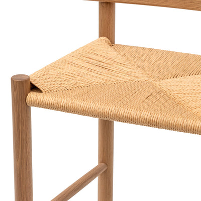65cm Bar Stool - Natural with Back Rest
