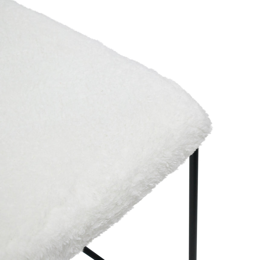 65cm Bar Stool - White Synthetic Wool