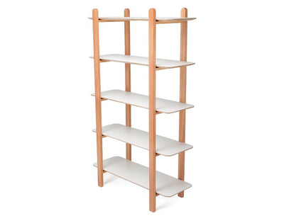 Beni Storage Unit - 5 Shelves - Natural - White