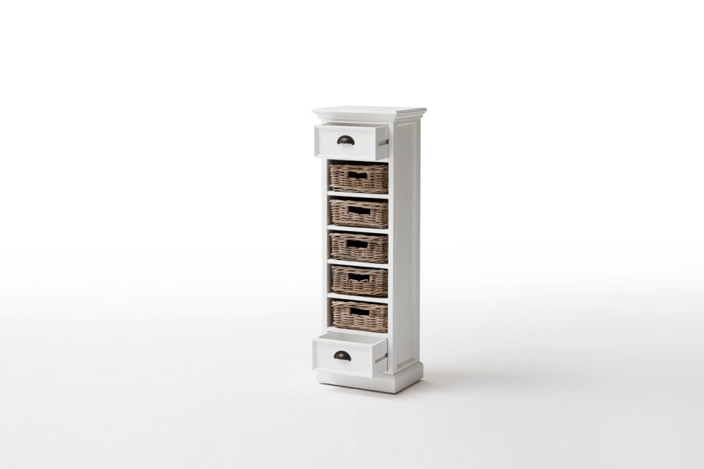 Storage Tower with Basket Set - Classic White