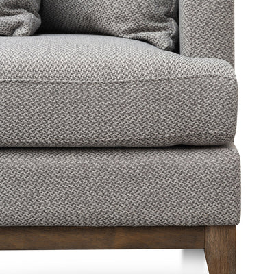 3 Seater Left Chaise Fabric Sofa - Grey